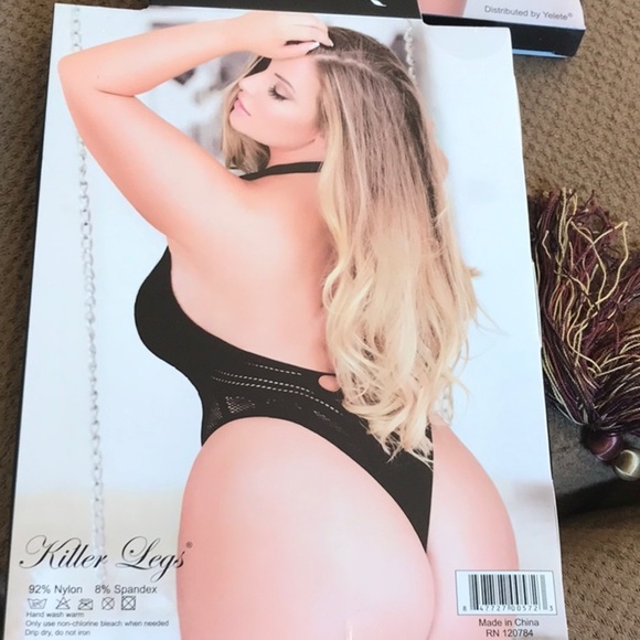 Killer Legs by Yelete Women’s Plus Fishnet size queen bodysuit lingerie new - Picture 2 of 3